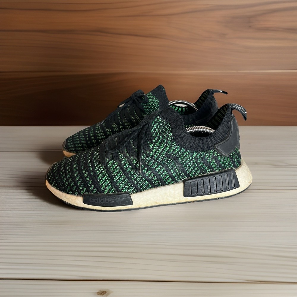 Adidas NMD R1 Primeknit Mens Size 10.5 Noble Green Running Shoes AQ0936 Sneakers